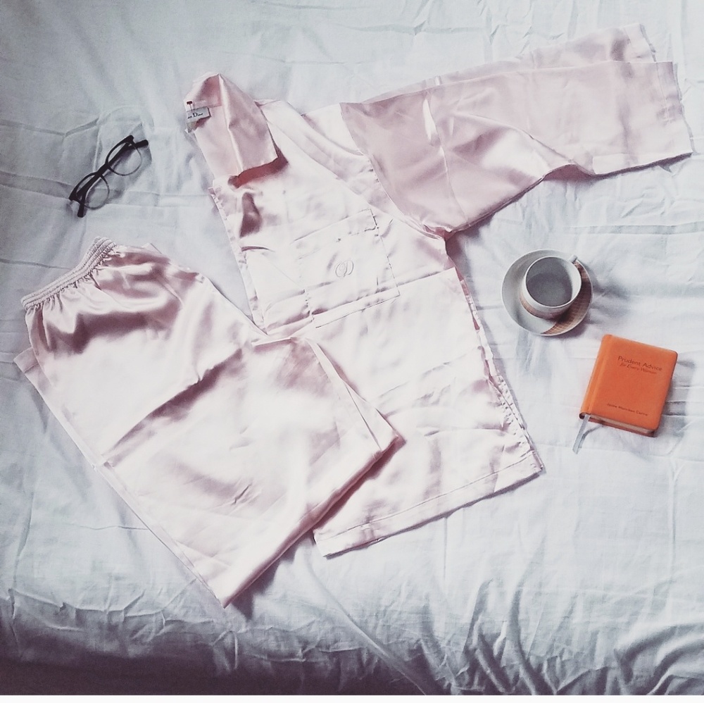 Christian Dior vintage silky sleep set pajamas med